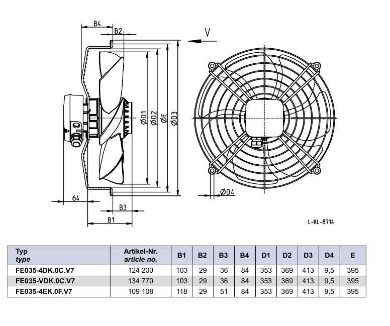 Габаритные размеры FE035-VDK.0C.V7