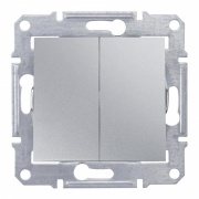 Выключатель двухклавишный IP44 Sedna алюминий