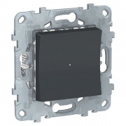 Светорегулятор LED Wiser нажимной, универсальный 7-200Вт SE Unica NEW, антрацит