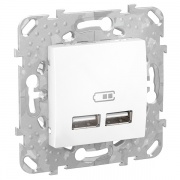 Зарядное устройство 2 USB 2.0 5V 2.1А  SE Unica, белый
