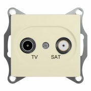 TV-SAT розетка оконечная 1DB механизм SE Glossa, бежевый