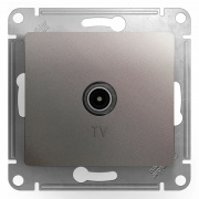 TV Розетка проходная 4DB механизм SE Glossa, платина