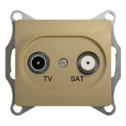 TV-SAT розетка оконечная 1DB механизм SE Glossa, титан