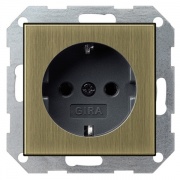 Розетка с/з Gira System 55 Бронза/черный
