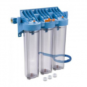 Фильтр магистральный 20"BB ДЖИЛЕКС 1MC20Т3 - 1" (ВР/ВР торцевое, 3 прозрачных колбы)