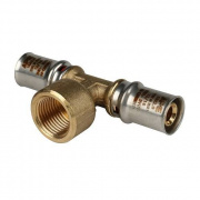 Тройник с переходом на внутреннюю резьбу STOUT - 20 x 1/2" (прессовой, для металлопласт.труб)