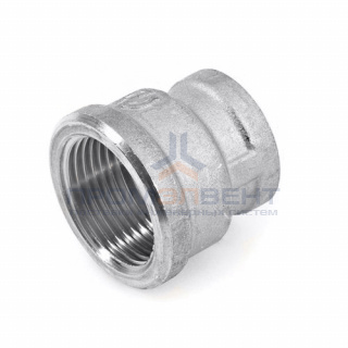 Муфта латунная резьбовая переходная STOUT - 1"1/2 x 1" (никелированная)