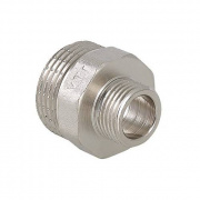 Ниппель редукционный VALTEC VTr.580 - 1/2" x 1/4" (резьбовой, латунь никелированная)