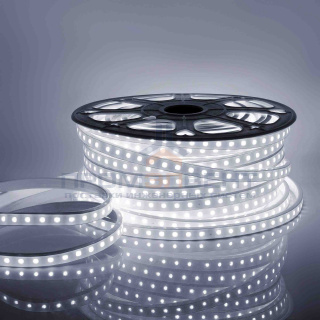 10-62 Светодиодная лента 220В, СТ, 6Вт/м, smd2835, 60д/м, IP65, 600Лм/м, 50м, х/б, 6500К