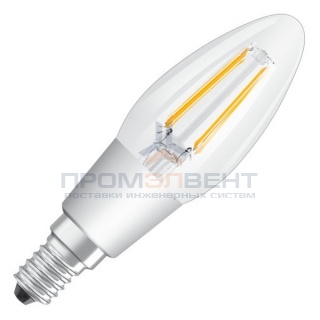 Лампа филаментная светодиодная свеча Osram LED P Retrofit CLAS B 40 DIM 4.5W/827 CL E14 Filament