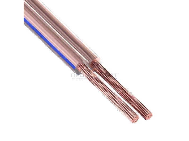 Кабель акустический 2х0,75 Rexant BLUELINE прозрачный