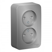 Розетка 2-ая без заземления со шторками Blanca Schneider Electric 16А 250В алюминий
