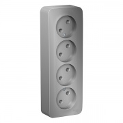 Розетка 4-ая без заземления без шторок Blanca Schneider Electric 16А 250В алюминий изол.пластина