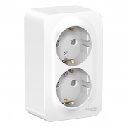 Розетка 2-ая с заземлением со шторками Blanca Schneider Electric 16А 250В белая