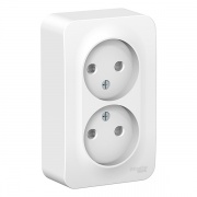 Розетка 2-ая без заземления со шторками Blanca Schneider Electric 16А 250В белая