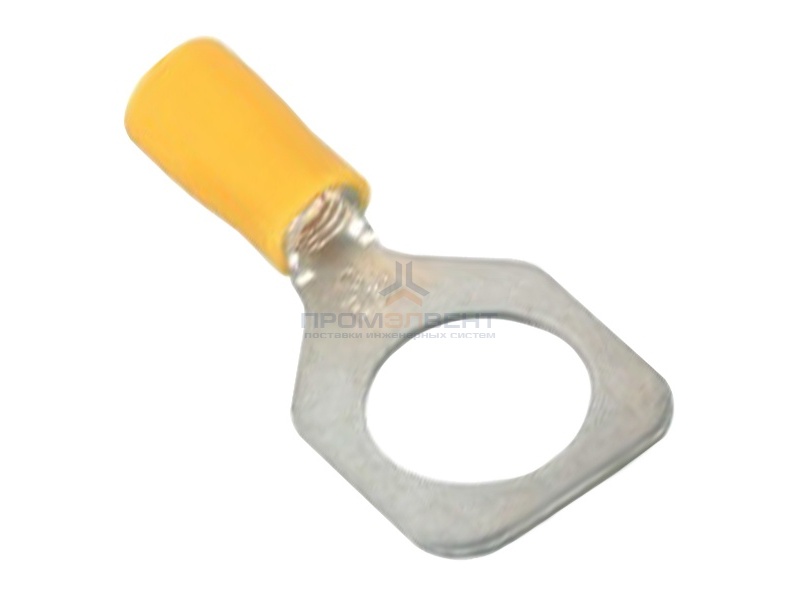 Наконечник с отверстием под винт и изолир.фланцем 2,5-6 кв.мм 6,2 мм (50шт) жёлтый (НКИ)