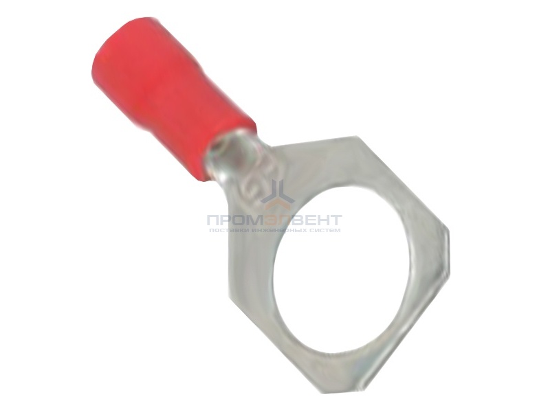 Наконечник с отверстием под винт и изолир.фланцем 0,25-1,5 кв.мм 4,2 мм (100шт) красный (НКИ)