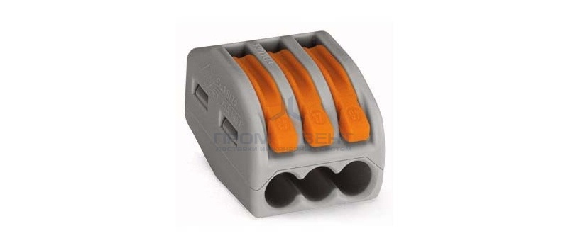 Клеммник WAGO 3 (одножильных или многожильных) х 0,08-4мм2 32A Cu [уп. 50шт]