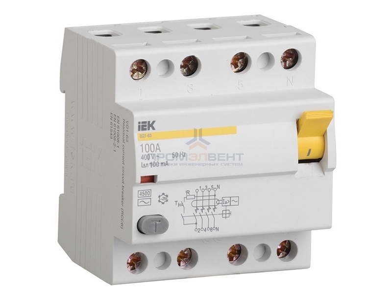 УЗО ВД1-63 4Р100А 100мА ИЭК