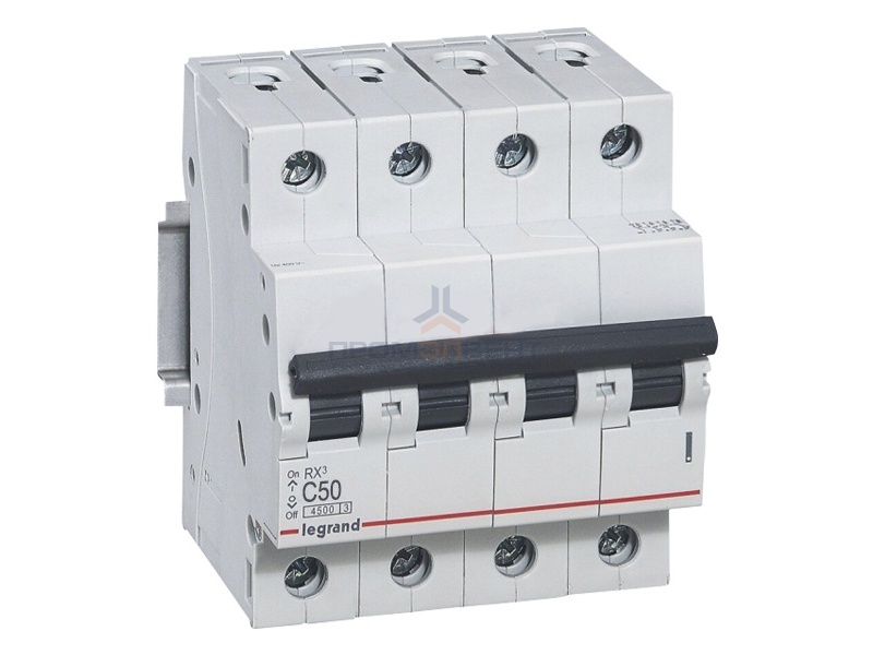 Автоматический выключатель Legrand RX3 4П 50A 4,5кА C (автомат)