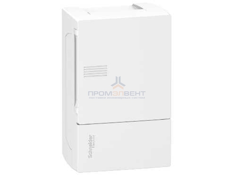 Бокс навесной Schneider Electric Mini Pragma 4 модуля с белой дверью с клемниками N+PE