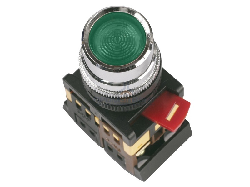 Кнопка ABLF-22 зеленый d22мм неон/240В 1з+1р ИЭК