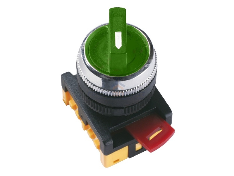 Переключатель АNСLR-22-3  на 3 фикс.полож.зеленый неон/240В 